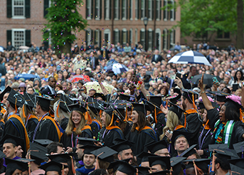 Yale students at commencement ceremonies