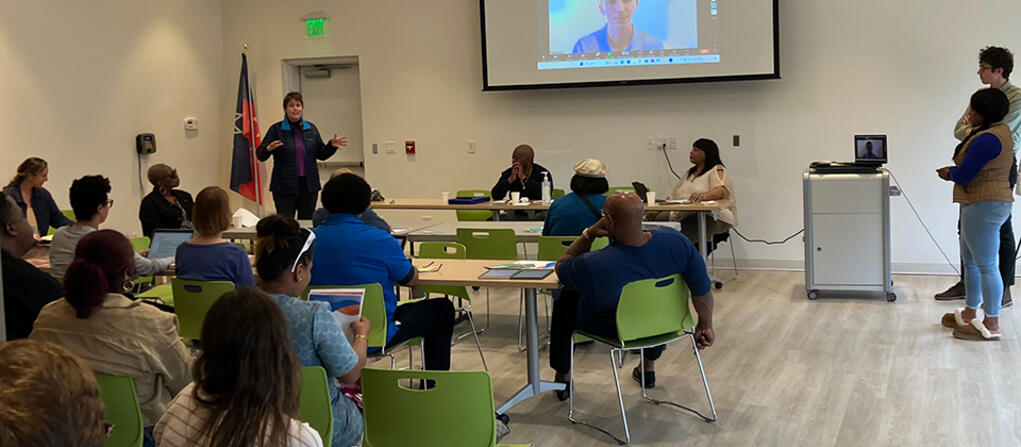 A Yale Law School clinic team presenting plans for a new environmental justice practice grounded in civic engagement methods.