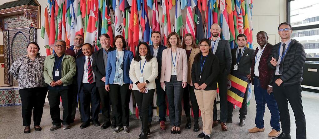 Photo of representatives from six countries who took part in the Global Greenchem Innovation and Networking Programme in Vienna, Austria in March 2023.