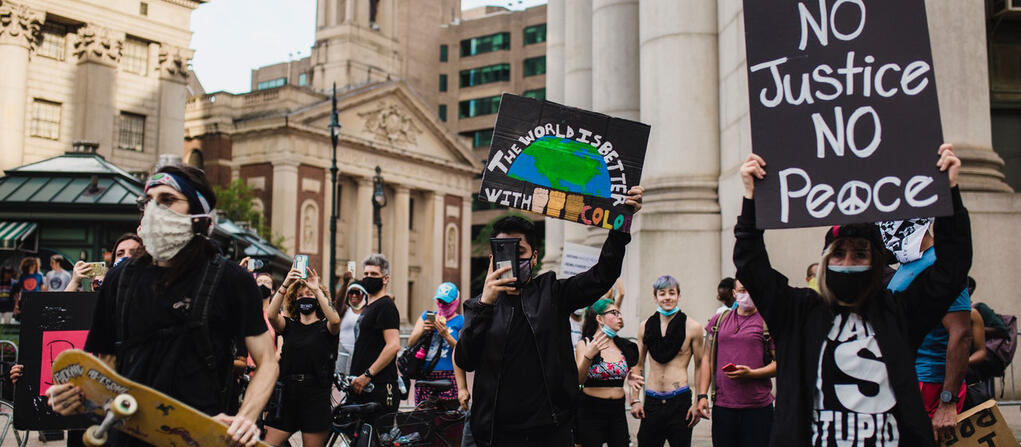 people marching for environmental justice