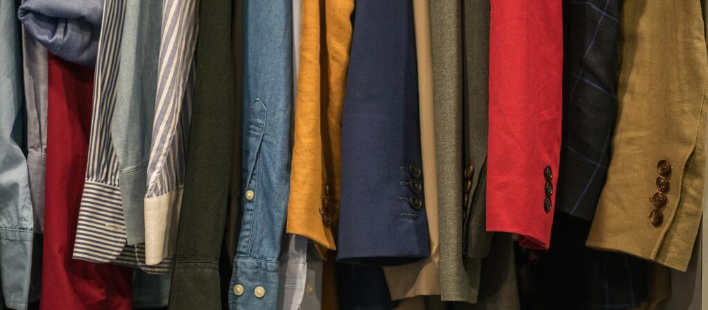 clothes in a closet