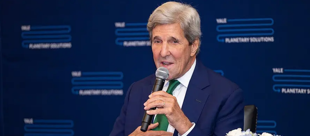 Former Secretary of State John Kerry speaking at Climate Week in NYC