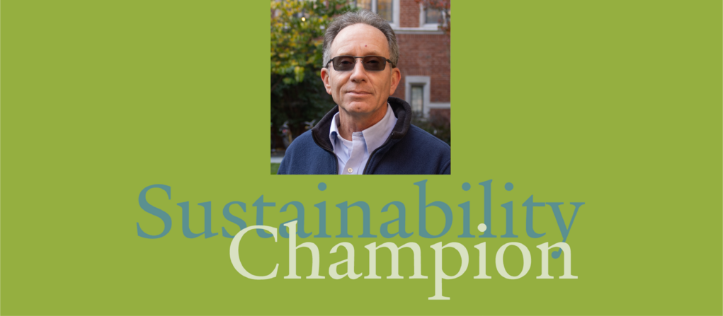 Graphic of Joe Mastracchio, Yale's sustainability champion for the month of Nov. 2023