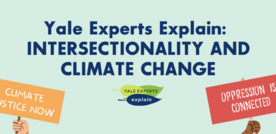 Title image for interview with Yale experts about intersectionality and climate change
