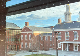 Yale Divinity School's Living Village, looking from inside to the courtyard